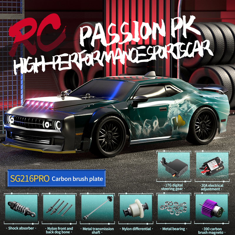 SG216 MAX RC Drift Car - High Speed, 4WD, LED Lights