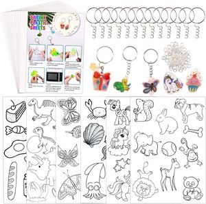 Custom DIY Gifts Keychains Lanyards Shrink Drawing Crafts Making Dink Shrinky Paper Sheets Plastic Kit
