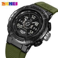 Montres numériques Skmei 2227 pour hommes, bracelet en silicone, quartz, électronique, double affichage, horloge, montre LED pour homme, montres de sport de plein air pour hommes