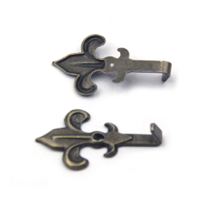 Antique Bronze Mini Kẽm hợp kim Fleur de LIS tường trang trí nội thất <span class=keywords><strong>Hooks</strong></span> - Product Image 4