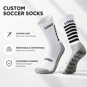 Chaussettes de football antidérapantes respirantes personnalisées OEM pour hommes, idéales pour l'entraînement et les matchs - Product Image 1