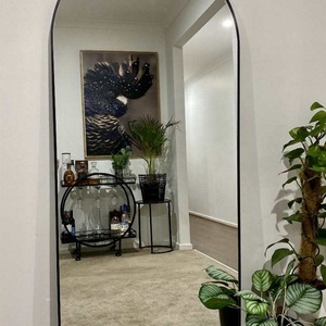 New Arrival Luxury European Full-Length Aluminum-Framed <b>Floor</b> <b>Standing</b> <b>Mirror</b> Oval Decorative Item Living Bathroom Dressing Wall - Product Image 5