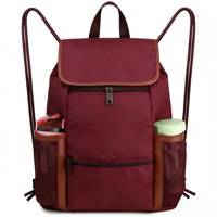 Sac de sport de luxe grande taille, sac à dos à cordon, fermeture éclair étanche, poches en maille, bandoulière arquée, portable pour femmes et hommes