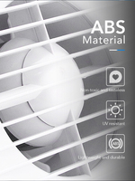 Ventilateur d'extraction carré électrique 6 pouces ultra-mince pour salle de bain, grille anti-UV, en plastique, pour air frais et efficace, personnalisable