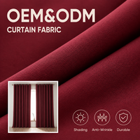 Tissu pour rideaux ColorTex OEM ODM en lin tissé uni, lourd, finition mate, occultant, anti-acariens, bon tombé, pour restaurants et salles