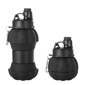 Portable Halloween Pumpkin Eco-Friendly Lightweight Disposable Silicone Foldable Collapsible 800ml Sports Water Bottle - Product Image 3