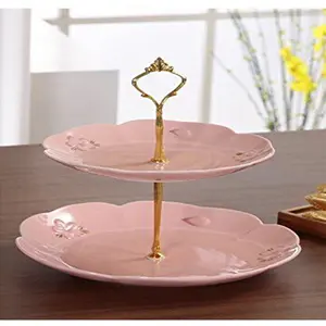 Espositore per Dessert in Metallo Personalizzato a 3 Livelli, Vassoio a 2 Piani per Torte, Snack, Scones, Cracker, Frutta, Antipasti, <span class=keywords><strong>Pasticceria</strong></span> per Matrimoni - Product Image 1