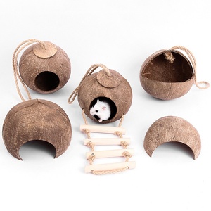 Hamsterkooi Hangende Schommel Ontwijk Huis Kokosnoot <span class=keywords><strong>Hamster</strong></span> Huis - Product Image 4