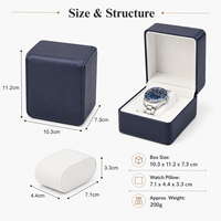 Estuche de Reloj Rectangular de Cuero PU de Alta Calidad con Forro de Terciopelo, Caja de Regalo para Reloj con Logotipo Personalizado y Apertura Abatible
