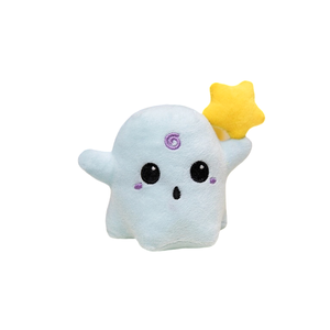 Porte-clés en peluche fantôme <span class=keywords><strong>rouge</strong></span> mignon avec <span class=keywords><strong>étoile</strong></span> jaune, breloque amusante et effrayante pour les cadeaux de fête d'Halloween en gros - Product Image 5