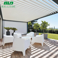 Pergola bioclimatique moderne en aluminium pour l'extérieur, facile à assembler, avec toit à lames motorisées, pour restaurants, pavillon d'ombrage