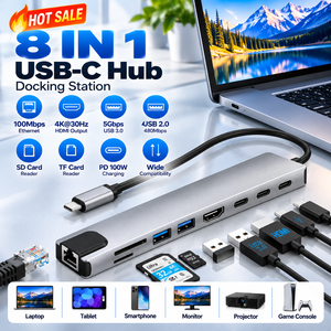 Hub <span class=keywords><strong>USB</strong></span>-C 12/11/10/9/8/7/6/5/4/3 in 1, Adattatore Docking Station con HDMI 4K HDTV, <span class=keywords><strong>USB</strong></span> 3.0, Lettore Schede <span class=keywords><strong>SD</strong></span> TF, Ricarica PD - Product Image 1