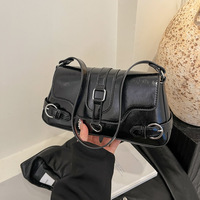 2026 Dames High-End Retro Schoudertas Trendy Enkelbands Kleine Vierkante Design Herfst Populaire Internet Celebrity Tas