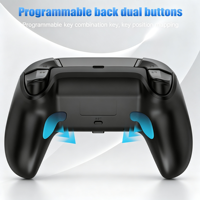 Manette de jeu rechargeable 1000 mAh RGB avec pavé tactile, programmation de macros, coque magnétique, 6 axes, turbo et double moteur de vibration pour P5