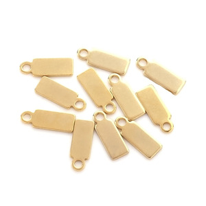 Colgante rectangular de acero inoxidable, color oro y plata, accesorio de joyería DIY para collar o pulsera, 18x6mm H1479 - Product Image 4