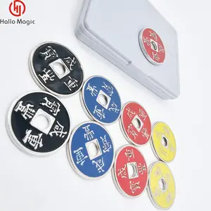 Moneta antica cinese a doppia faccia, set di conchiglie, prestazioni tecniche di puntello magico - Product Image 1