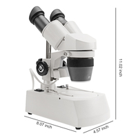 SHUNMA ST-40-2L 20-40X Student Education Stereo Microscope with Halogen Upper and Lower Light Sources