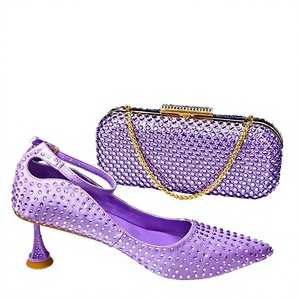 Ensemble chaussures compensées à bout ouvert et sac pour mariée, fermeture à bouton, chaussures de mariage printemps/été pour femme - Respirantes et imperméables - Product Image 2