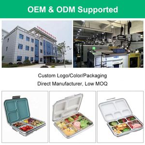 กล่องข้าวราคาโรงงาน ปลอดสาร BPA 4 ช่อง ป้องกันการรั่วซึม ทนทาน ทำจากสแตนเลส 304 กล่องอาหารกลางวันแบบใช้ซ้ำได้ กล่องเบนโตะโลหะ - Product Image 5