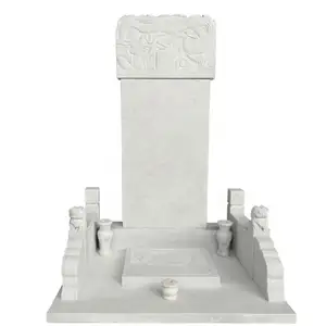 Monumento de mármol blanco pulido, monumento de granito, lápida de Canadá, lápidas de granito para tumbas, diseños de lápidas modernas