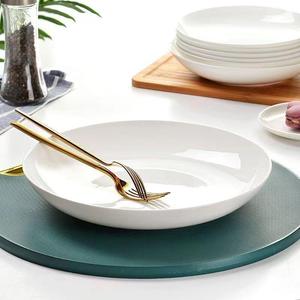 Piatto da Cena in Porcellana Bianca Cinese, Stoviglie Ecologiche per Feste, Ceramica Rotonda Solida Sottosmalto - Product Image 3