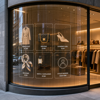 Film d'écran LED transparent pour vitrine incurvée de luxe