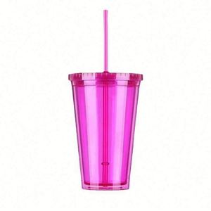 Flat-Lid <b>Reusable</b> Water <b>Cup</b> With Double-Walled Transparent Portable and Food-Safe Anti-Corrosion Coating - Product Image 4
