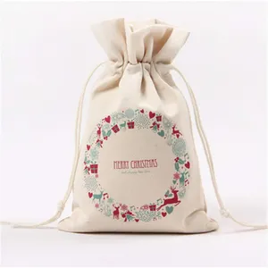 Wholesale eco friendly foldable cotton mesh shopping tote cosmetic jute cotton canvas drawstring bag with custom print logo