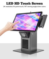 Kiosque à écran tactile de paiement automatique de facture de 15.6 pouces 21.5 pouces avec lecteur de carte scanner et imprimante pour Mcdonalds