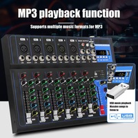 TRAIS Top Fashion F7 Console de mixage audio miniature à sept canaux, lecture sans fil USB pour les performances DJ, musique, console audio