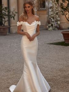 LY-WD1025 abito da sposa per le spose sirena di raso abito da sposa 2 <span class=keywords><strong>in</strong></span> 1 elegante misura personalizzabile strascico staccabile - Product Image 3