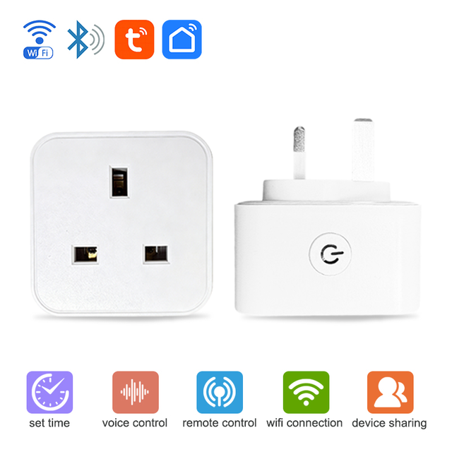 FY42 UK Plug Smart Plug with Wi-Fi Tuya Compatibility Bar Design 16A Output Without Energy Monitor