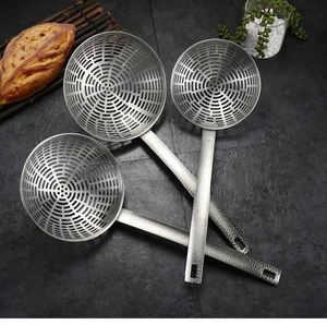 Accesorios de Cocina, Colador Profesional de Acero Inoxidable, Cuchara con Filtro de Malla, Escurridor de Orificios Grandes para Drenar Agua y Aceite Rápidamente - Product Image 5