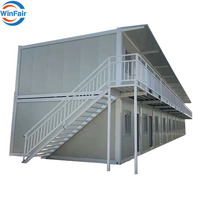 WinFair Chine – Nouvelle Villa Préfabriquée de Luxe Économique à Deux Étages, Conteneur Pliable de 20 Pieds, Maisonnette Modulaire Prête à l'Emploi
