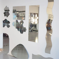 Frameless Large Full Length Glass Mirror Tiles Full Body Glass Wall Mirror for Door Bedroom Home Gym Living Room