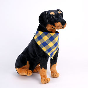 ผ้ากันเปื้อนลายสก็อตสีเหลืองและน้ำเงินสำหรับสัตว์เลี้ยงผ้าพันคอสามเหลี่ยมสำหรับสุนัขและแมวขนาดเล็ก - Product Image 2