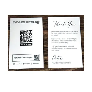 Yüksek kaliteli özel baskı teşekkür ederim tasarım QR kod tebrik kartı posta kartları teşekkür kartları baskı
