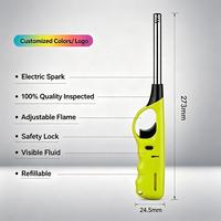 Briquet électrique jetable en plastique pour cuisine, barbecue, camping, rechargeable, pour cigarettes, avec boîte cadeau, OEM disponible