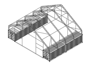 Abri portable industriel avec structure en acier galvanisé, bâche imperméable, résistant au vent et à la neige, tailles personnalisées pour le stockage - Product Image 6