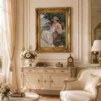 Reproductions de peintures à l'huile vintage sur mesure, portraits peints à la main, art impressionniste sur toile, cadre classique pour salon