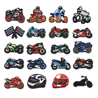 Patch promotionnel plat en PVC souple adhésif, technique de goutte de colle, pour vêtements, accessoires DIY, thème moto transfrontalier, motif trompette