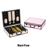 Boîte de présentation multifonctionnelle en aluminium avec logo personnalisé, insert en velours pour collection de vins et de bijoux, emballage pour salon professionnel