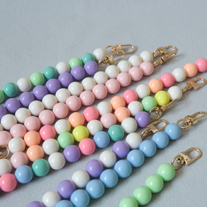 Rewin 15mm perles rondes Extender sac sangles acrylique perlé sac court chaîne sac à main sangle plastique porte-clés sac chaînes accessoires - Product Image 1