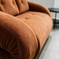 Ensemble de canapés modulaires modernes en velours côtelé avec ottoman pour salon, chambre, hôtel, appartement, mobilier de salon minimaliste