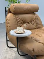 Canapé-lit une place au design moderne et luxueux avec rembourrage en éponge confortable, hauteur réglable, cuir véritable