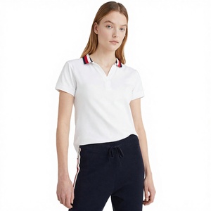 Custom Plain Comfortable Cotton/Polyester Blend V-Neck Short Sleeve Women's for Shirt Casual <b>Jersey</b> Anti-Wrinkle Anti-Pilling - Product Image 3