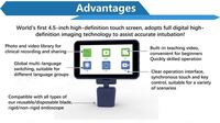 Caméra d'anesthésie portable, vidéo-laryngoscope avec écran 3'', vidéo-laryngoscope ORL avec 6 lames réutilisables