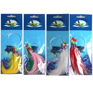 Señuelo de pesca biónico con forma de pulpo y plumas de pavo, rojo y blanco, para lubina, pesca en el mar, cebo de fondo, para ríos y pesca desde embarcación - Product Image 4