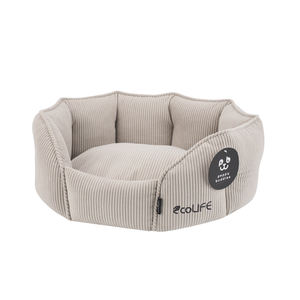 Şevkli arkadaşlar çevre dostu geri dönüşümlü kadife köpek yatağı RPET kumaş GRS OEKO-TEX yuvarlak köpek yatağı - Product Image 3