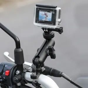 Motosiklet bisiklet kamera tutucu gidon ayna montaj braketi 1/4 Metal standı Go-Pro/So-ny/kontur/SLR fotoğraf makinesi